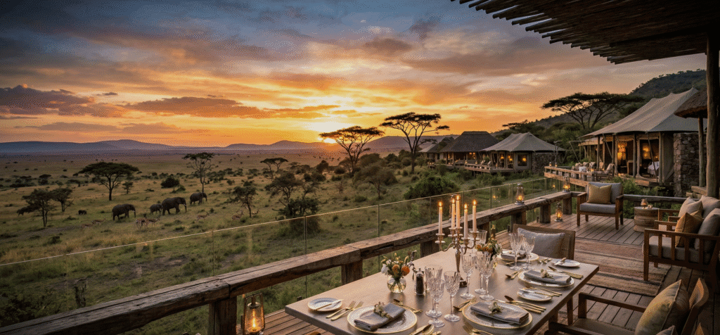 African savannah view from hotel