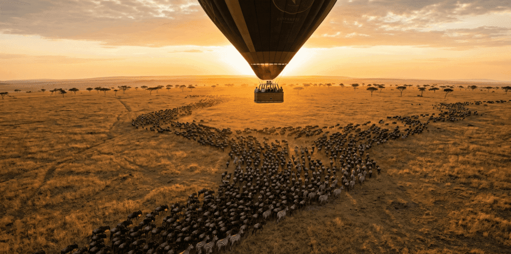 Serengeti National Park plains at golden hour