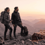 hikers trekking on a rocky mountain